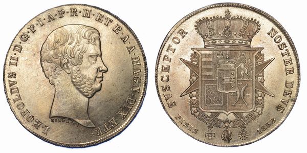 FIRENZE. LEOPOLDO II DI LORENA, 1824-1859. Francescone 1858.  - Asta Numismatica - Associazione Nazionale - Case d'Asta italiane