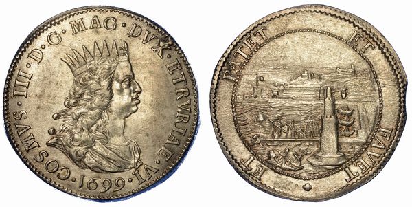 LIVORNO. COSIMO III DE MEDICI, 1670-1723. Tollero 1699.  - Asta Numismatica - Associazione Nazionale - Case d'Asta italiane