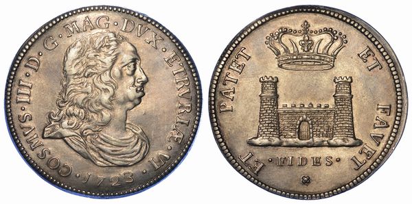 LIVORNO. COSIMO III DE MEDICI, 1670-1723. Tollero 1723.  - Asta Numismatica - Associazione Nazionale - Case d'Asta italiane