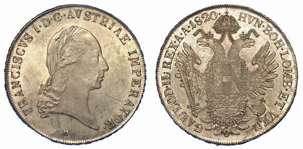MILANO. FRANCESCO I DASBURGO-LORENA, 1815-1835. Tallero 1820.  - Asta Numismatica - Associazione Nazionale - Case d'Asta italiane