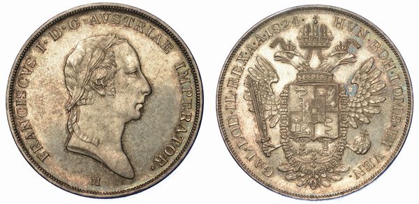 MILANO. FRANCESCO I DASBURGO-LORENA, 1815-1835. Scudo nuovo 1824.  - Asta Numismatica - Associazione Nazionale - Case d'Asta italiane