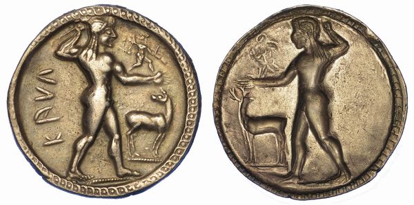 BRUTTIUM - CAULONIA. Nomos, 550-480 a.C.  - Asta Numismatica - Associazione Nazionale - Case d'Asta italiane