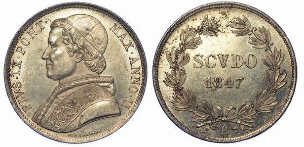 ROMA. PIO IX, 1846-1878. Scudo 1847/A. II.  - Asta Numismatica - Associazione Nazionale - Case d'Asta italiane