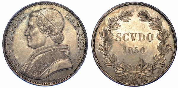 ROMA. PIO IX, 1846-1878. Scudo 1850/A. IV.  - Asta Numismatica - Associazione Nazionale - Case d'Asta italiane