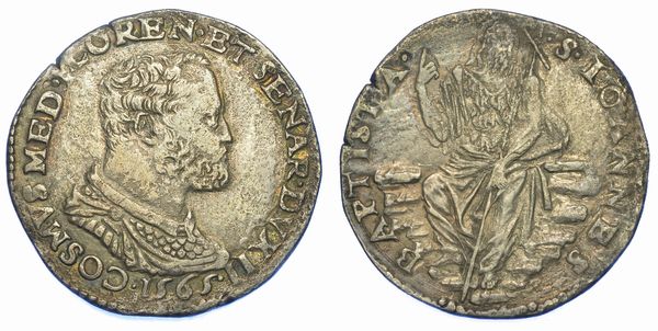FIRENZE. COSIMO I DE' MEDICI, 1537-1574. Testone 1565.  - Asta Numismatica - Associazione Nazionale - Case d'Asta italiane