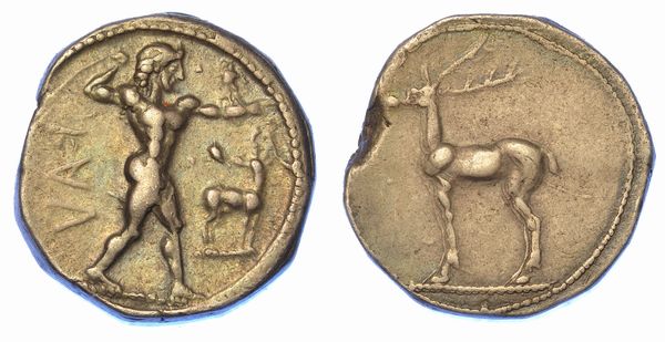 BRUTTIUM - CAULONIA. Nomos, 480-388 a.C.  - Asta Numismatica - Associazione Nazionale - Case d'Asta italiane