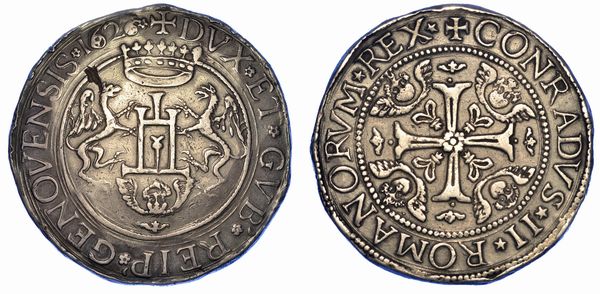GENOVA. DOGI BIENNALI, 1528-1797. SERIE DELLA II FASE, 1541-1637. Da 2 scudi 1626.  - Asta Numismatica - Associazione Nazionale - Case d'Asta italiane