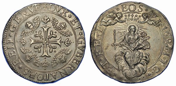 GENOVA. DOGI BIENNALI, 1528-1797. SERIE DELLA III FASE, 1637-1797. Da 2 Scudi 1692. Sigle ITC.  - Asta Numismatica - Associazione Nazionale - Case d'Asta italiane