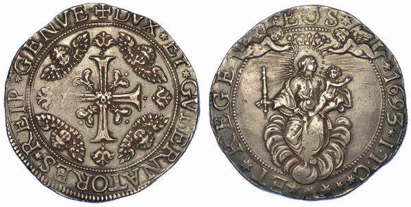 GENOVA. DOGI BIENNALI, 1528-1797. SERIE DELLA III FASE, 1637-1797. Da 2 scudi 1693.  - Asta Numismatica - Associazione Nazionale - Case d'Asta italiane