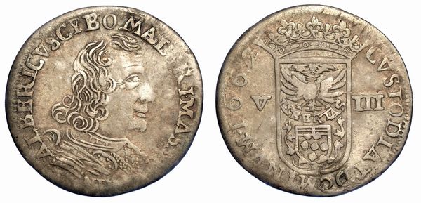 MASSA DI LUNIGIANA. ALBERICO II CYBO MALASPINA, 1662-1664 (I periodo). Da 8 Bolognini (Luigino) 1662.  - Asta Numismatica - Associazione Nazionale - Case d'Asta italiane