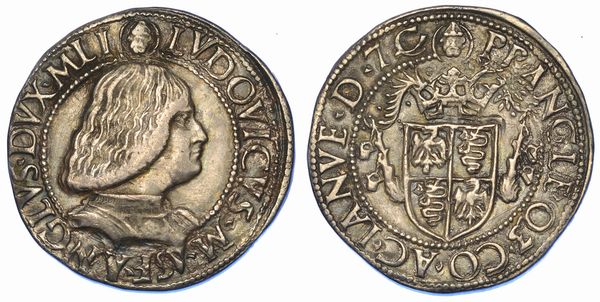 MILANO. LUDOVICO MARIA SFORZA (DETTO IL MORO), 1494-1499. Testone (o Grosso da 20 Soldi).  - Asta Numismatica - Associazione Nazionale - Case d'Asta italiane