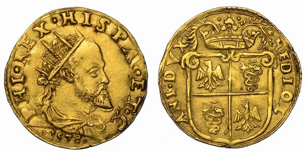 MILANO. FILIPPO II D'ASBURGO, 1554-1598. Doppia 1578.  - Asta Numismatica - Associazione Nazionale - Case d'Asta italiane