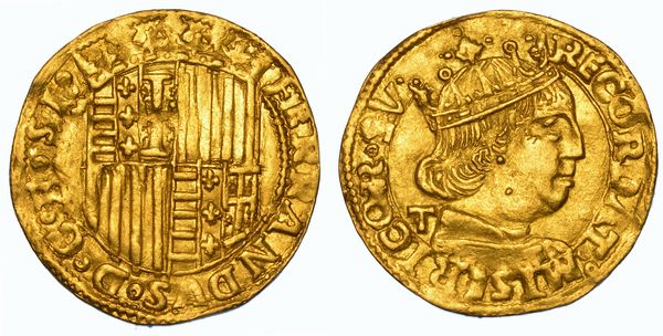 NAPOLI. FERDINANDO I D'ARAGONA, 1458-1494. Ducato. Emissioni dal 1458 al 1462.  - Asta Numismatica - Associazione Nazionale - Case d'Asta italiane
