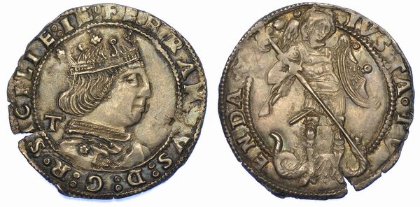 NAPOLI. FERDINANDO I D'ARAGONA, 1458-1494. Coronato.  - Asta Numismatica - Associazione Nazionale - Case d'Asta italiane