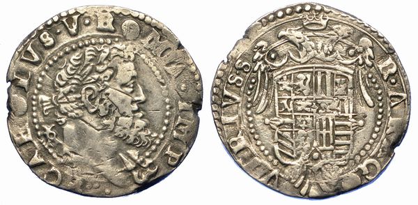 NAPOLI. CARLO V D'ASBURGO, 1516-1556. Tar.  - Asta Numismatica - Associazione Nazionale - Case d'Asta italiane