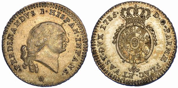 PARMA. FERDINANDO I DI BORBONE, 1765-1802. Settimo di Ducato 1785.  - Asta Numismatica - Associazione Nazionale - Case d'Asta italiane