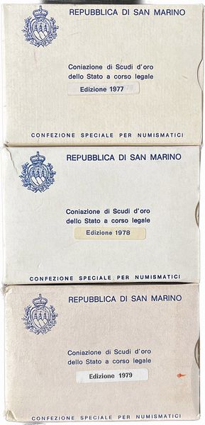 SAN MARINO. Lotto di tre astucci.  - Asta Numismatica - Associazione Nazionale - Case d'Asta italiane