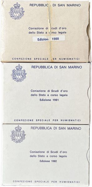SAN MARINO. Lotto di tre astucci.  - Asta Numismatica - Associazione Nazionale - Case d'Asta italiane