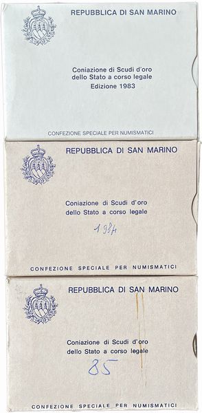 SAN MARINO. Lotto di tre astucci.  - Asta Numismatica - Associazione Nazionale - Case d'Asta italiane
