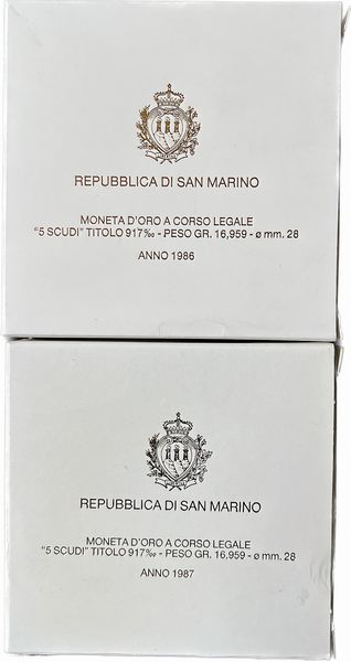 SAN MARINO. Lotto di due astucci.  - Asta Numismatica - Associazione Nazionale - Case d'Asta italiane