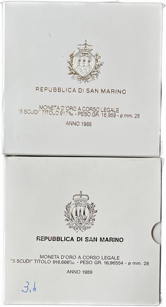 SAN MARINO. Lotto di due astucci.  - Asta Numismatica - Associazione Nazionale - Case d'Asta italiane