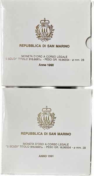 SAN MARINO. Lotto di due astucci.  - Asta Numismatica - Associazione Nazionale - Case d'Asta italiane