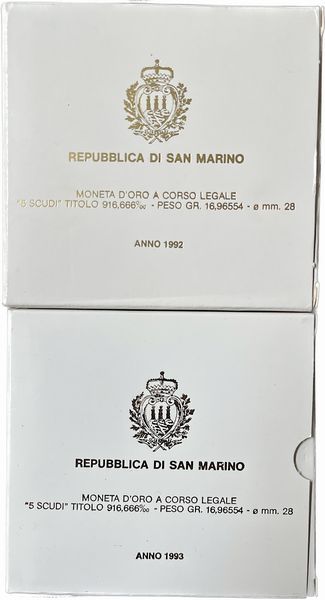 SAN MARINO. Lotto di due astucci.  - Asta Numismatica - Associazione Nazionale - Case d'Asta italiane