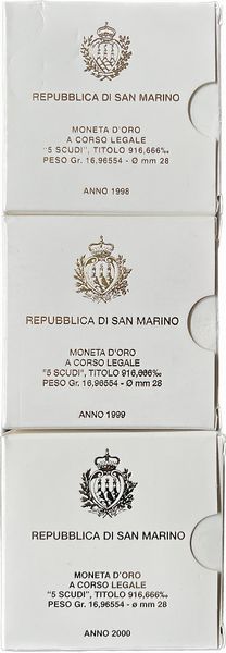 SAN MARINO. Lotto di tre astucci.  - Asta Numismatica - Associazione Nazionale - Case d'Asta italiane