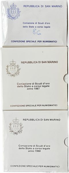 SAN MARINO. Lotto di tre astucci.  - Asta Numismatica - Associazione Nazionale - Case d'Asta italiane