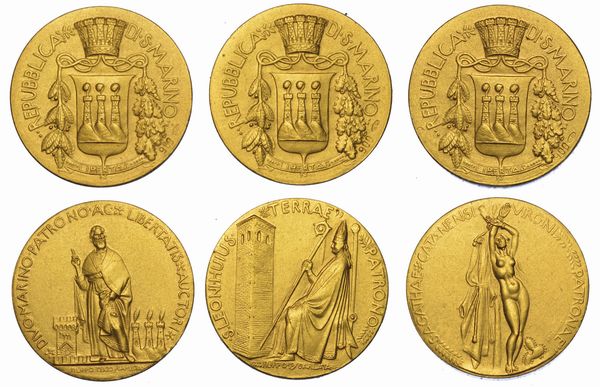 SAN MARINO. Lotto di tre medaglie.  - Asta Numismatica - Associazione Nazionale - Case d'Asta italiane