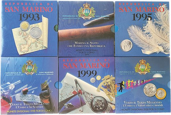 SAN MARINO. Lotto di 27 confezioni ufficiali.  - Asta Numismatica - Associazione Nazionale - Case d'Asta italiane