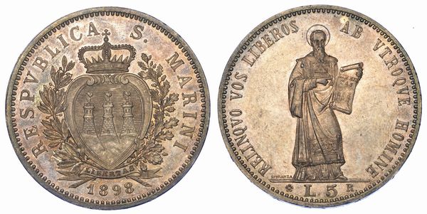 SAN MARINO. Lotto di quattro monete.  - Asta Numismatica - Associazione Nazionale - Case d'Asta italiane