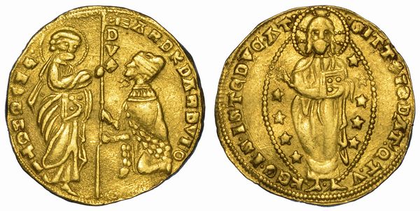 CHIO (MAONA), 1347-1566. Ducato. Imitazione a nome di Andrea Dandolo (1341-1354.).  - Asta Numismatica - Associazione Nazionale - Case d'Asta italiane
