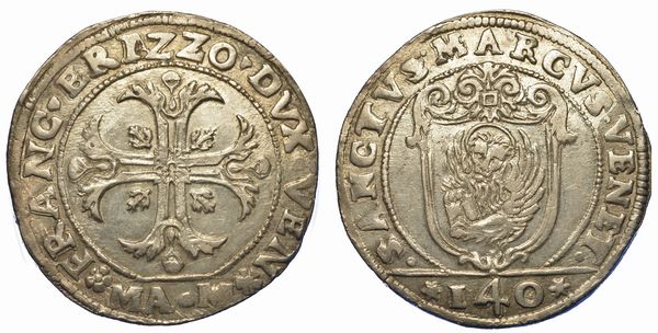 VENEZIA. FRANCESCO ERIZZO, 1631-1646. Scudo della croce da 140 soldi.  - Asta Numismatica - Associazione Nazionale - Case d'Asta italiane