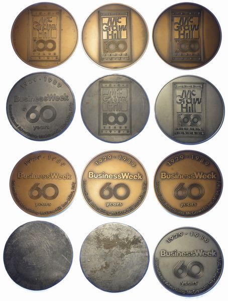VARIE. MCGRAW-HILL. Lotto di sei medaglie.  - Asta Numismatica - Associazione Nazionale - Case d'Asta italiane