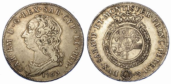 REGNO DI SARDEGNA. CARLO EMANUELE III DI SAVOIA, 1755-1773 (II periodo). Scudo Nuovo 1765.  - Asta Numismatica - Associazione Nazionale - Case d'Asta italiane
