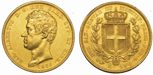 REGNO DI SARDEGNA. CARLO ALBERTO DI SAVOIA, 1831-1849. 100 Lire 1835. Torino.  - Asta Numismatica - Associazione Nazionale - Case d'Asta italiane