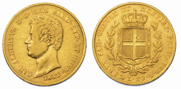 REGNO DI SARDEGNA. CARLO ALBERTO DI SAVOIA, 1831-1849. 20 Lire 1832. Genova.  - Asta Numismatica - Associazione Nazionale - Case d'Asta italiane