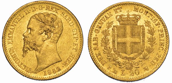 REGNO DI SARDEGNA. VITTORIO EMANUELE II DI SAVOIA, 1849-1861. 20 Lire 1852. Genova.  - Asta Numismatica - Associazione Nazionale - Case d'Asta italiane