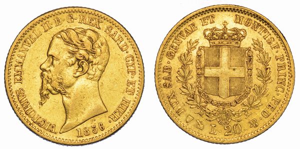REGNO DI SARDEGNA. VITTORIO EMANUELE II DI SAVOIA, 1849-1861. 20 Lire 1856. Genova.  - Asta Numismatica - Associazione Nazionale - Case d'Asta italiane