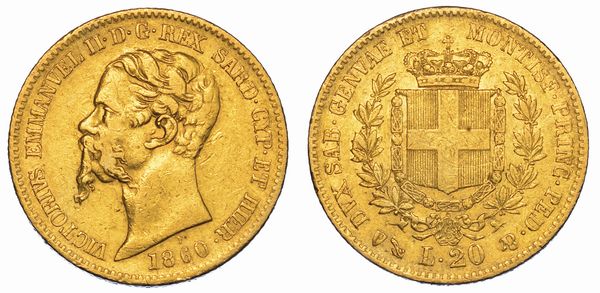 REGNO DI SARDEGNA. VITTORIO EMANUELE II DI SAVOIA, 1849-1861. 20 Lire 1860. Genova.  - Asta Numismatica - Associazione Nazionale - Case d'Asta italiane