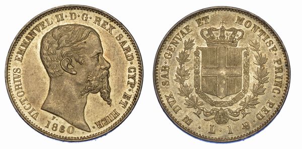REGNO DI SARDEGNA. VITTORIO EMANUELE II DI SAVOIA, 1849-1861. Lira 1860. Milano.  - Asta Numismatica - Associazione Nazionale - Case d'Asta italiane