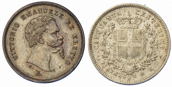 REGNO DI SARDEGNA. VITTORIO EMANUELE II DI SAVOIA, 1849-1861. 50 Centesimi 1860. Firenze.  - Asta Numismatica - Associazione Nazionale - Case d'Asta italiane