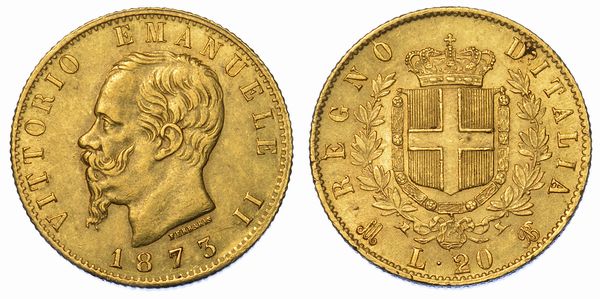 REGNO D'ITALIA. VITTORIO EMANUELE II DI SAVOIA, 1861-1878. 20 Lire 1873. Milano.  - Asta Numismatica - Associazione Nazionale - Case d'Asta italiane