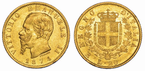 REGNO DITALIA. VITTORIO EMANUELE II DI SAVOIA, 1861-1878. 20 Lire 1874. Roma.  - Asta Numismatica - Associazione Nazionale - Case d'Asta italiane