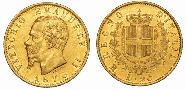 REGNO D'ITALIA. VITTORIO EMANUELE II DI SAVOIA, 1861-1878. 20 Lire 1876. Roma.  - Asta Numismatica - Associazione Nazionale - Case d'Asta italiane