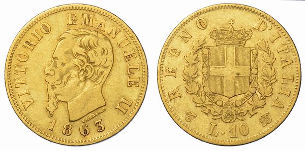 REGNO D'ITALIA. VITTORIO EMANUELE II DI SAVOIA, 1861-1878. 20 Lire 1863. Torino.  - Asta Numismatica - Associazione Nazionale - Case d'Asta italiane