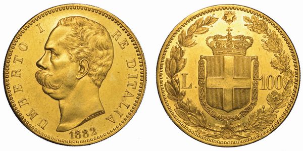 REGNO D'ITALIA. UMBERTO I DI SAVOIA, 1878-1900. 100 Lire 1882.  - Asta Numismatica - Associazione Nazionale - Case d'Asta italiane