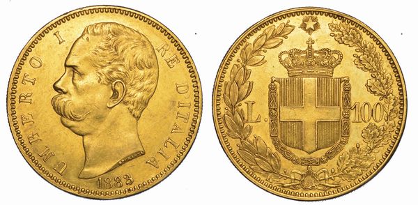 REGNO D'ITALIA. UMBERTO I DI SAVOIA, 1878-1900. 100 Lire 1883.  - Asta Numismatica - Associazione Nazionale - Case d'Asta italiane