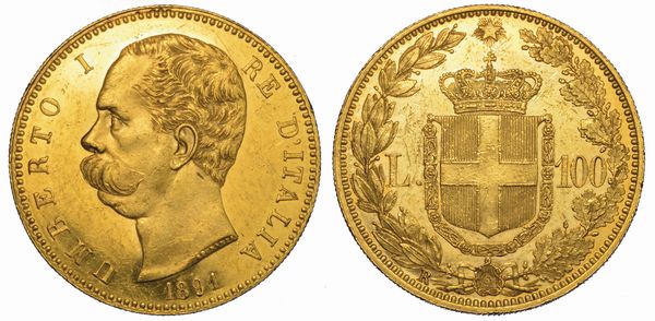 REGNO D'ITALIA. UMBERTO I DI SAVOIA, 1878-1900. 100 Lire 1891.  - Asta Numismatica - Associazione Nazionale - Case d'Asta italiane